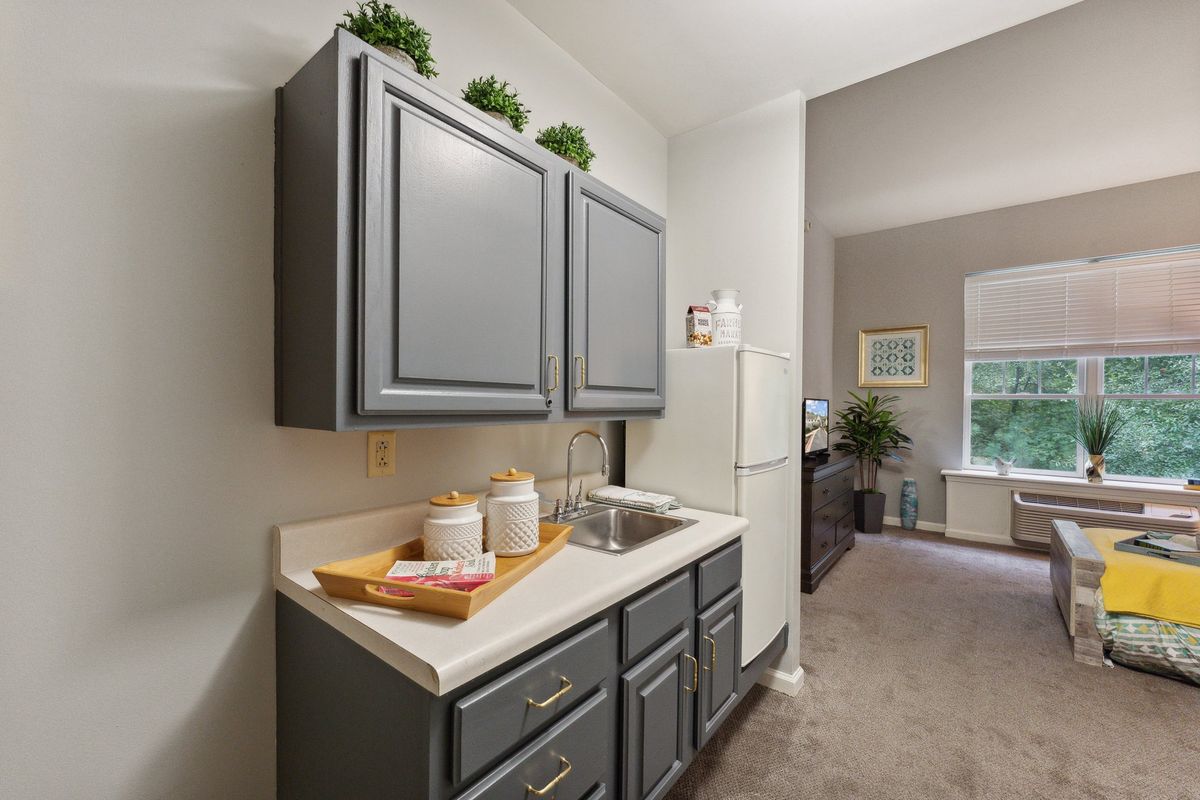 Model Suite Kitchen at Sunrise at Five Forks