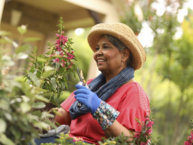 Senior woman gardening