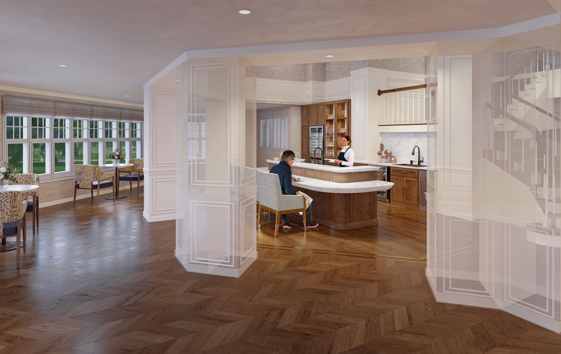 Sunrise at Bluemont Park Bistro Rendering