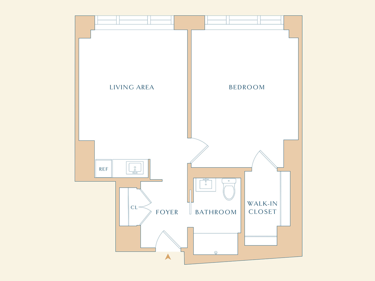One Bedroom Floorplan | The Apsley