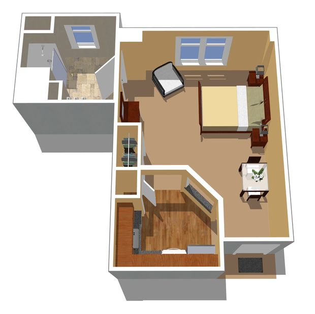 studio, floor plan