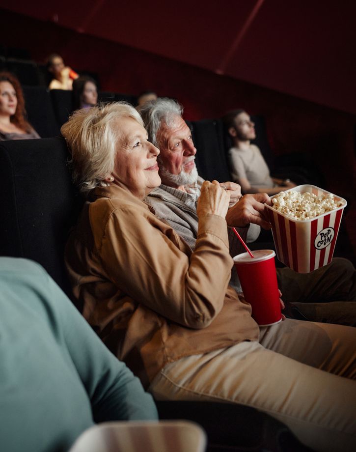 Senior couple at movie