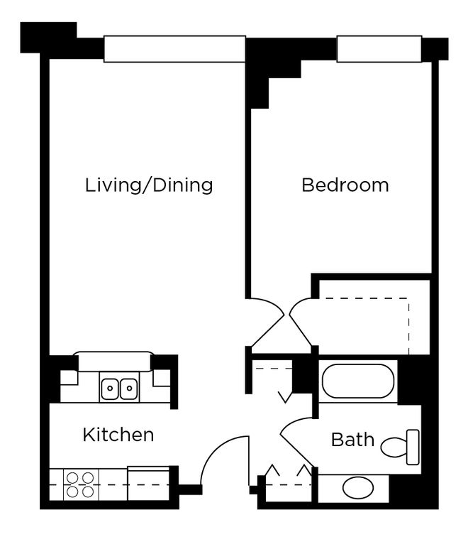 Battery Park | 1 Bedroom Floor Plan