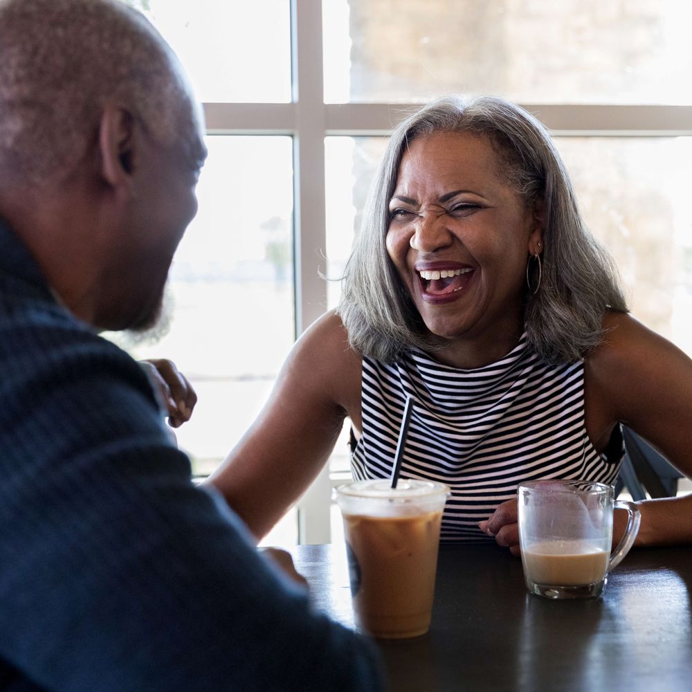 Residents enjoying coffee