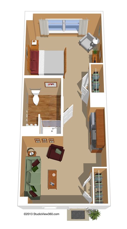 1 bedroom, floor plan