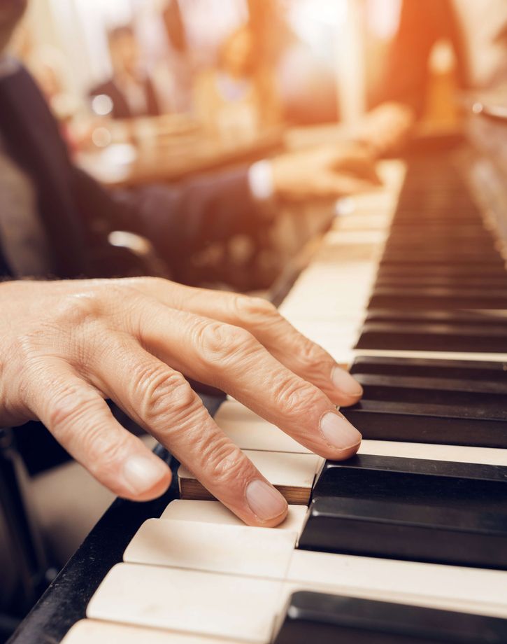 Close up of jazz pianist 