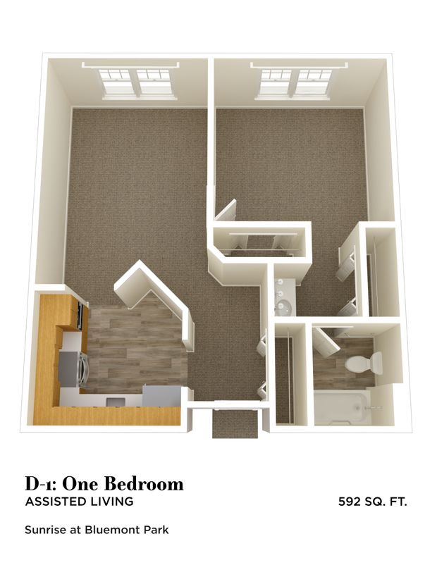 Sunrise at Bluemont Park One Bedroom Assisted Living
